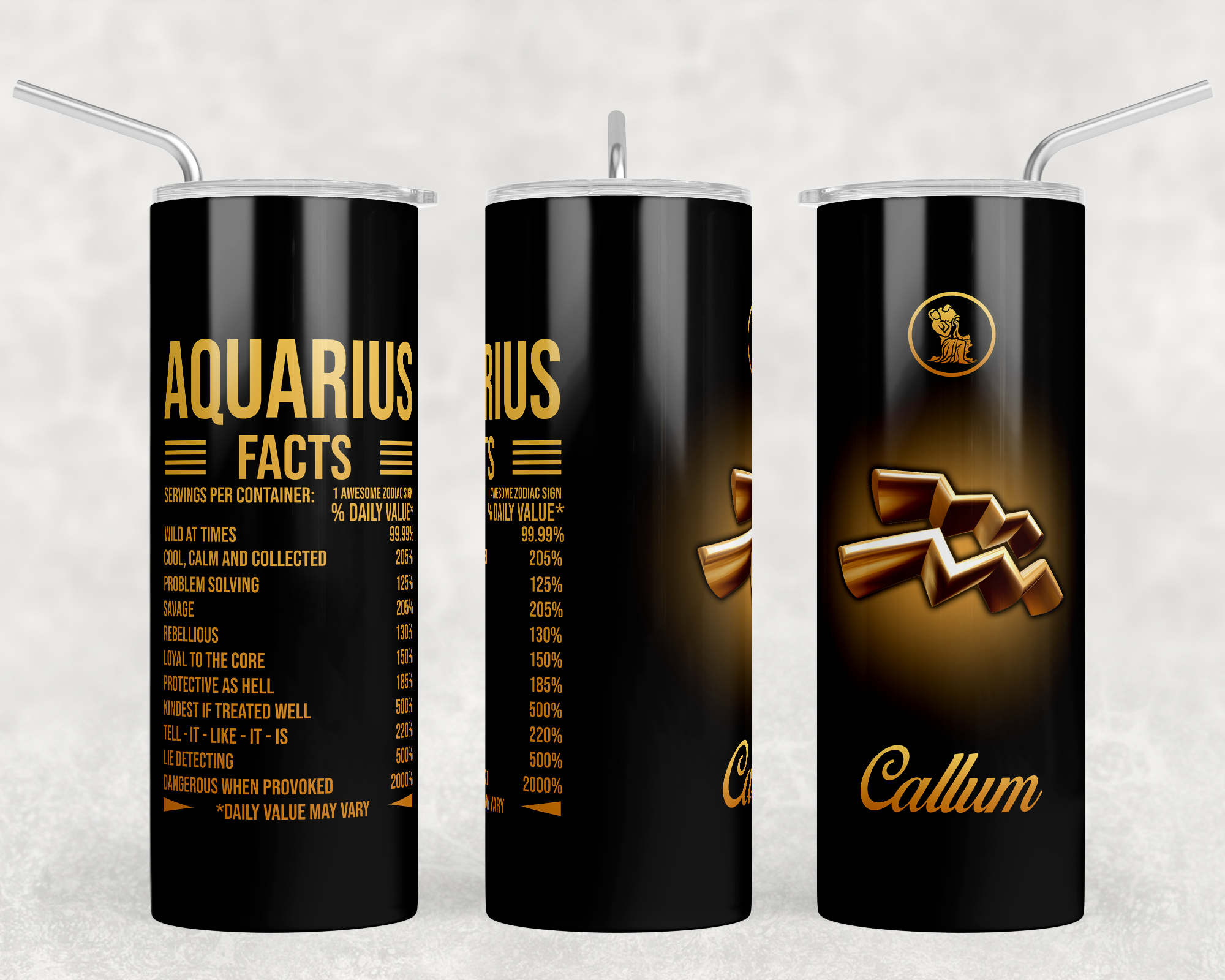 20oz Nutritional Facts Zodiac Tumblers