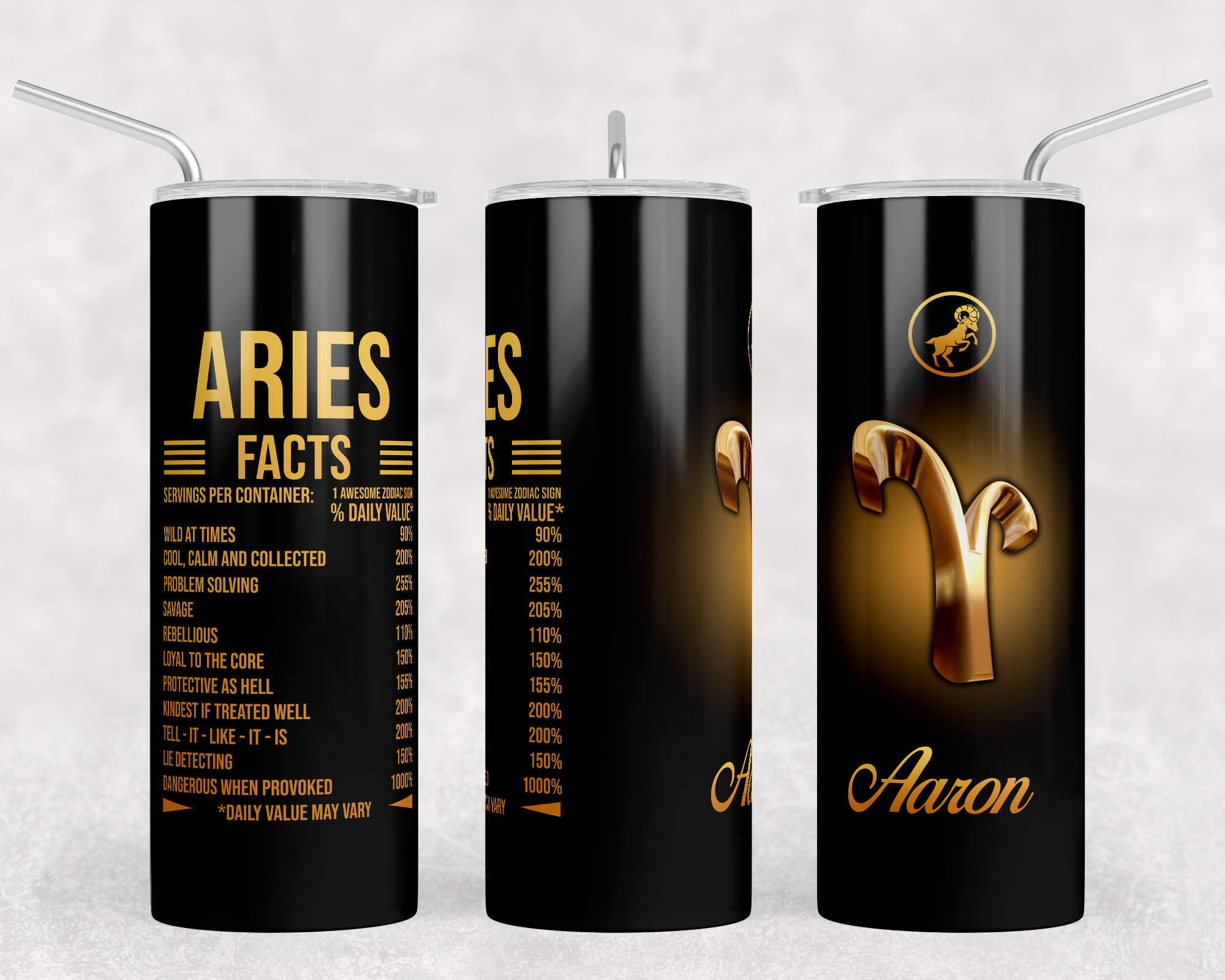20oz Nutritional Facts Zodiac Tumblers