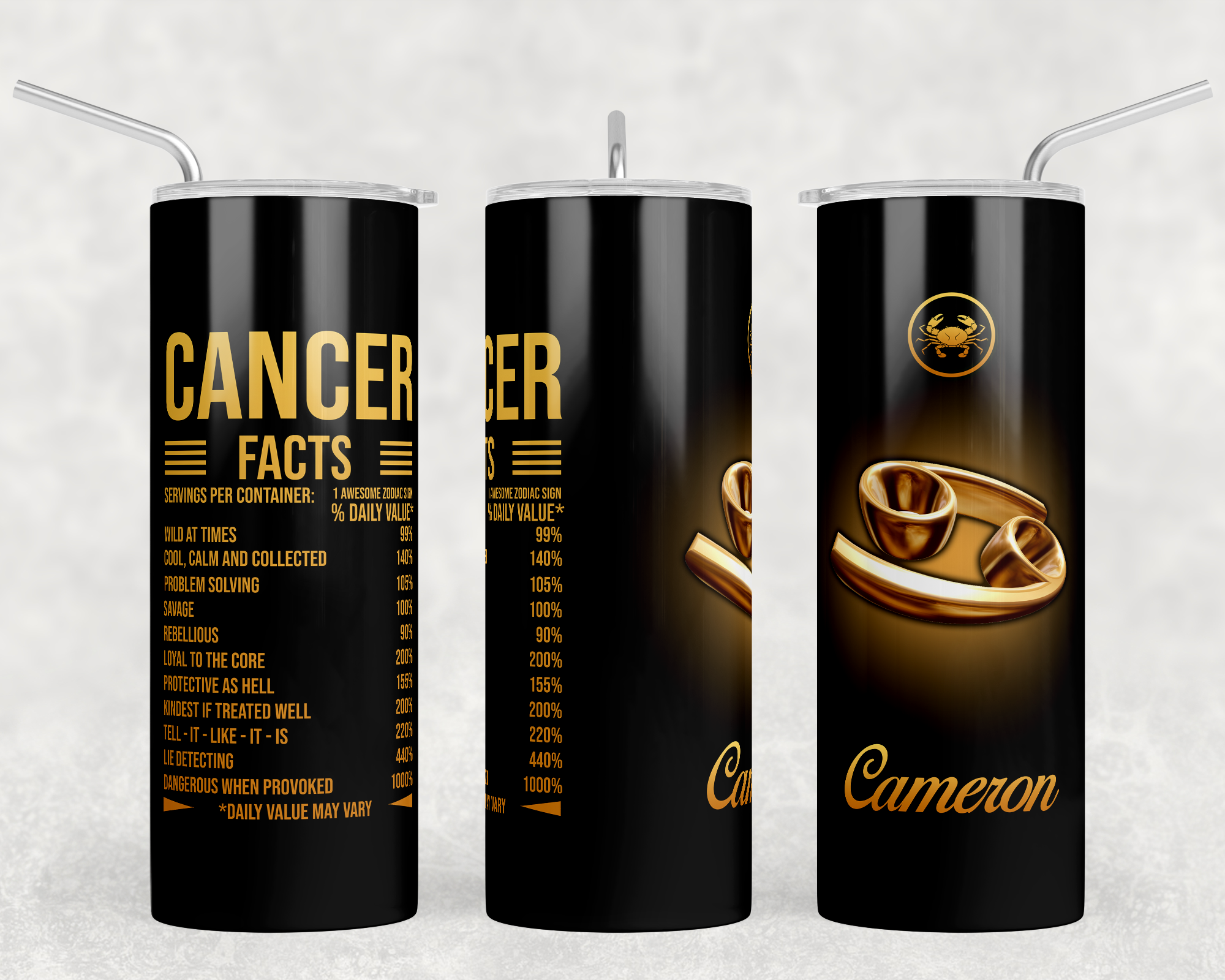 20oz Nutritional Facts Zodiac Tumblers