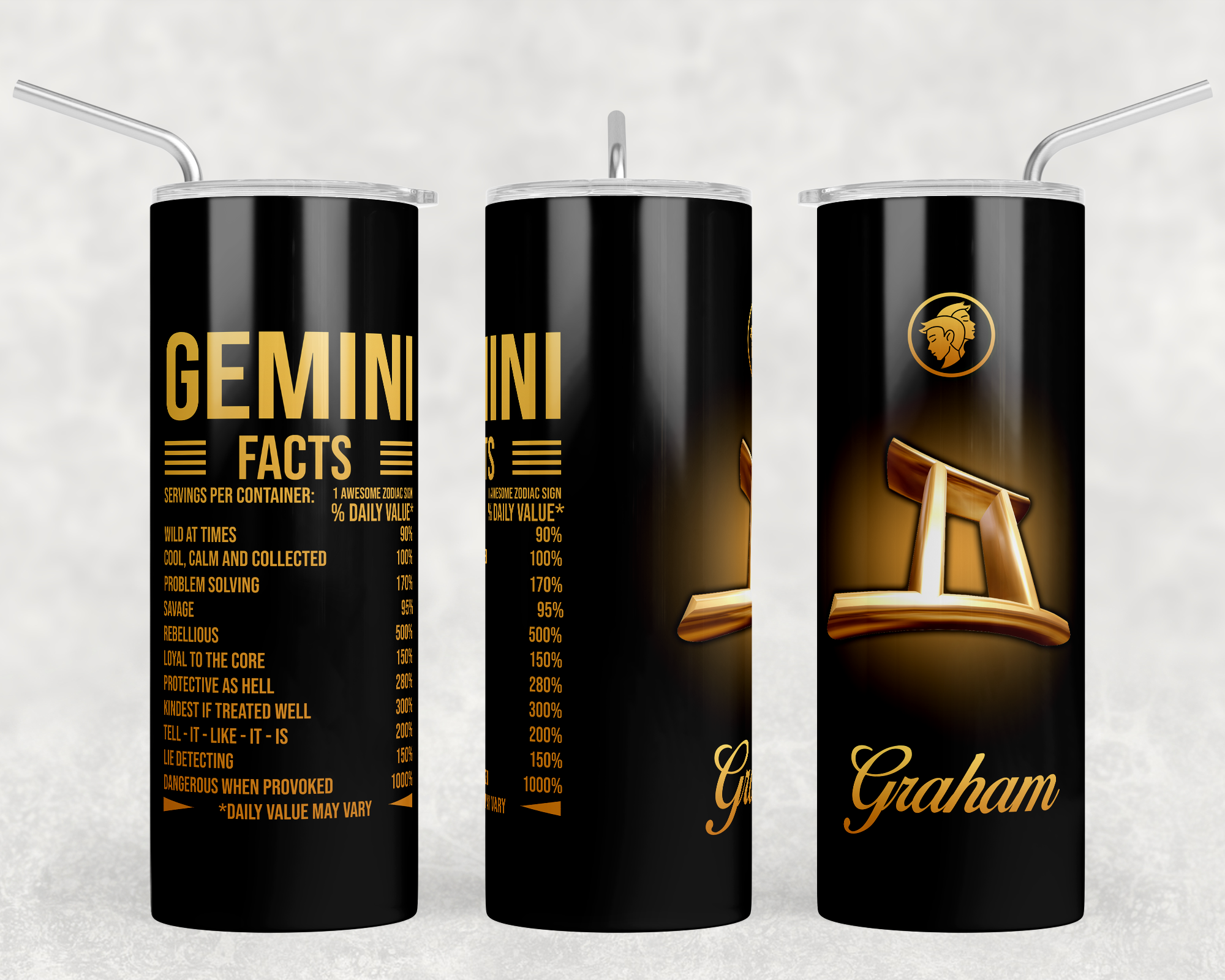 20oz Nutritional Facts Zodiac Tumblers