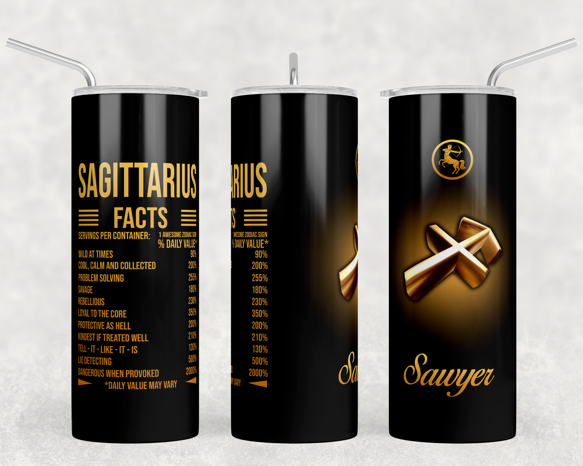 20oz Nutritional Facts Zodiac Tumblers