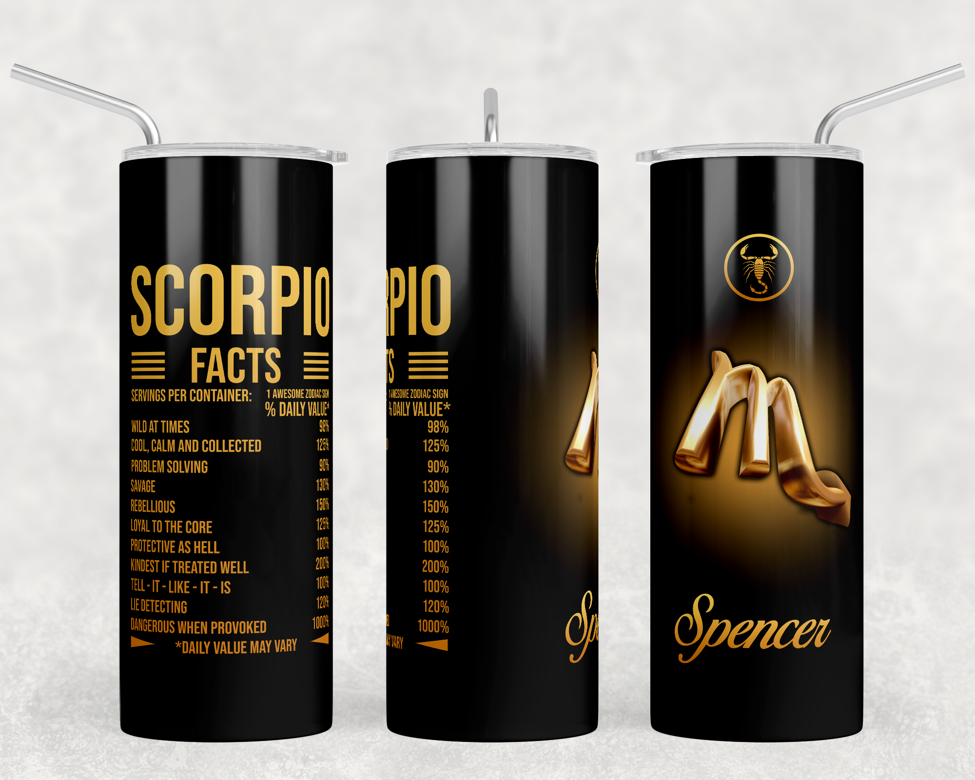 20oz Nutritional Facts Zodiac Tumblers