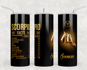 20oz Nutritional Facts Zodiac Tumblers