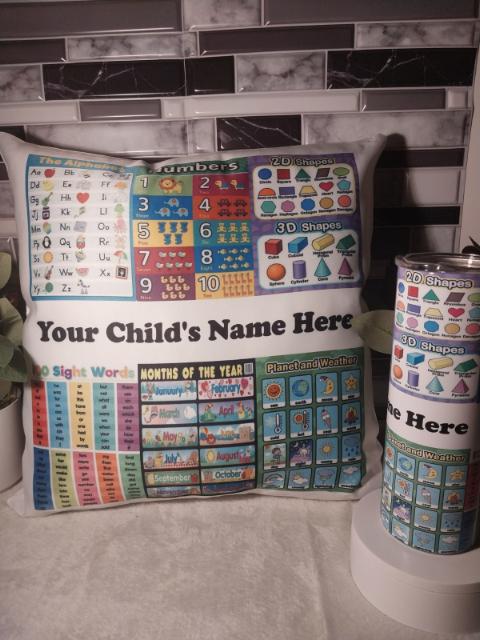 Children's Learning Pillow & Tumbler Combo