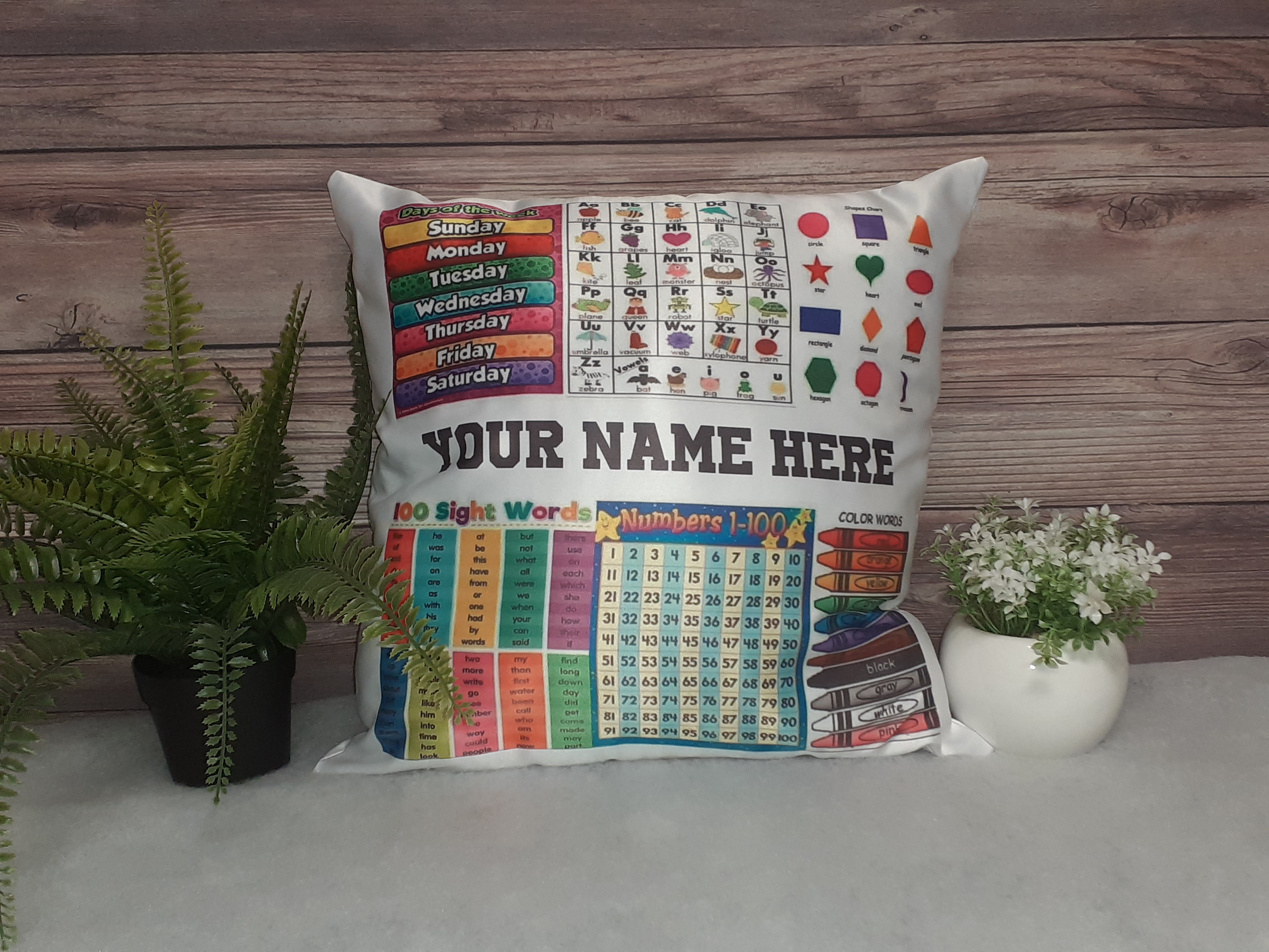 Children's Learning Pillow w/ Insert